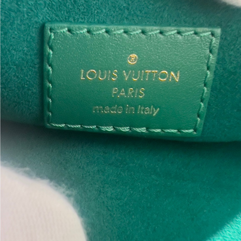 Louis Vuitton Green Leather Shoulder Bag with Gold Chain - Picture 8 of 14